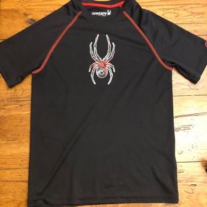 SPYDER 🕷 boys dri-fit black w/ red/ white spider